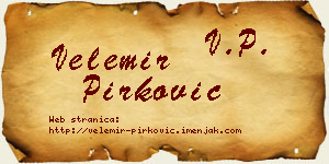 Velemir Pirković vizit kartica